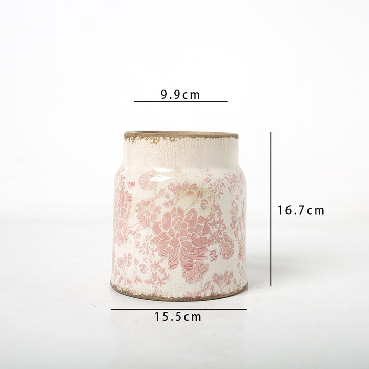 Decorative flower pot with floral decoration Stornfield