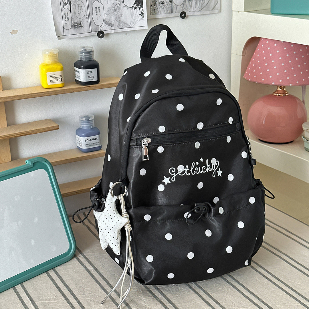 Lightweight Polka Dot Patterned Backpack Stornfield