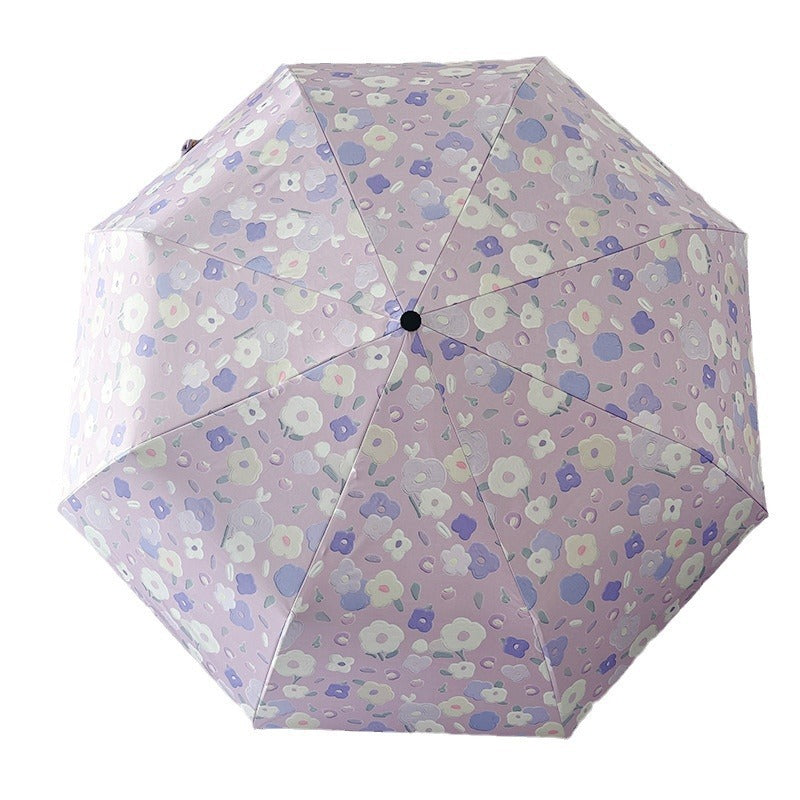 Women's Automatic Folding Umbrella with Floral Design and Practical Storage System Stornfield