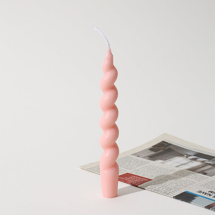 Hand-Poured Sculptural Spiral Taper Candle
