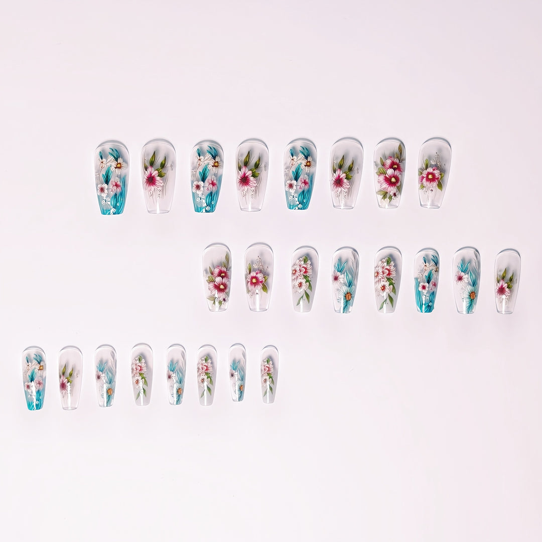 Artificial nail design with floral accents Stornfield