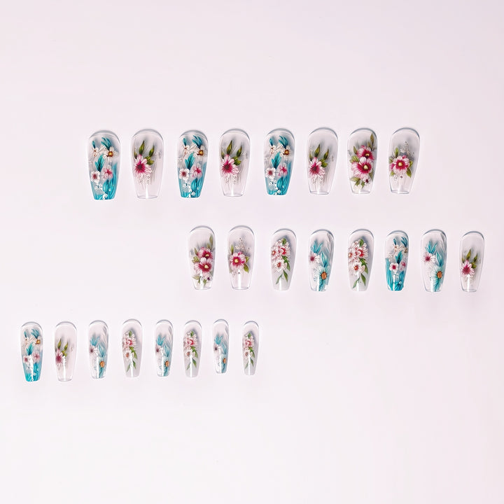 Artificial nail design with floral accents Stornfield