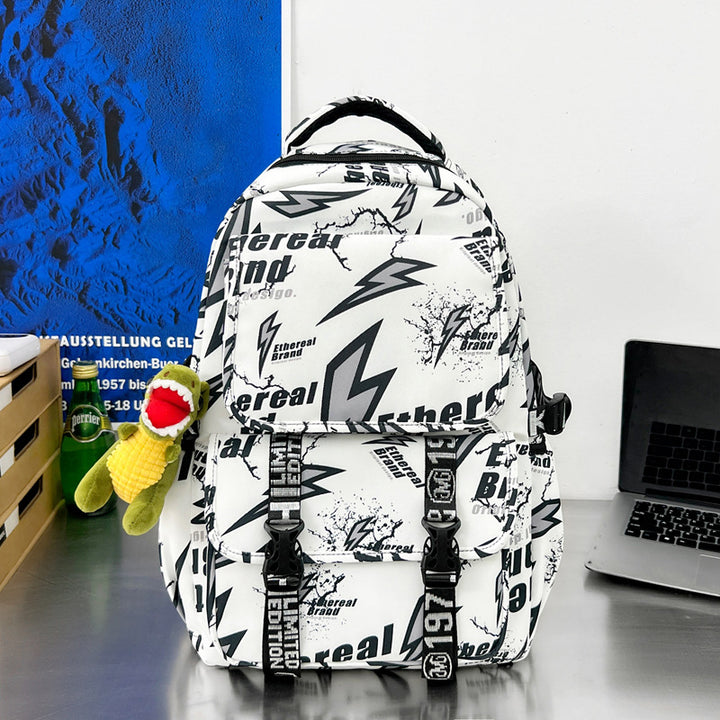 Graphic Print Multi-Pocket Backpack Stornfield