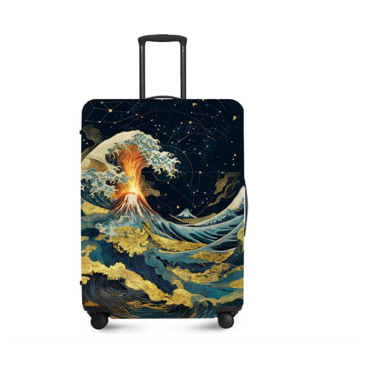 Unisex non-elastic suitcase cover with mandala motif, stretch protective cover for telescopic handle and wheels Stornfield