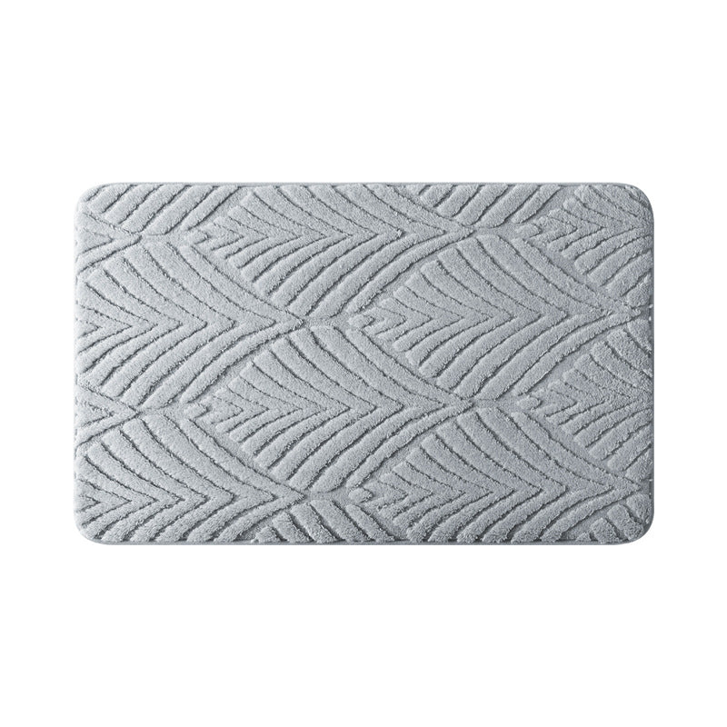 Plush Abstract Leaf Design Bath Mat Stornfield