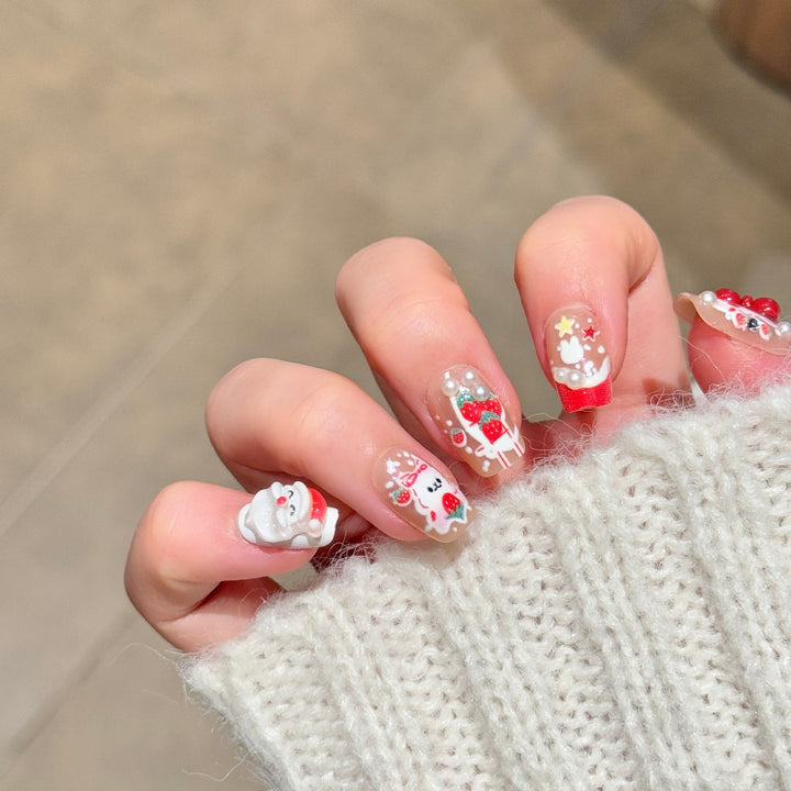 Whimsical Character-Themed Press-On Nail Art Stornfield