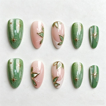 Botanical Floral Press-On Nail Tips Stornfield