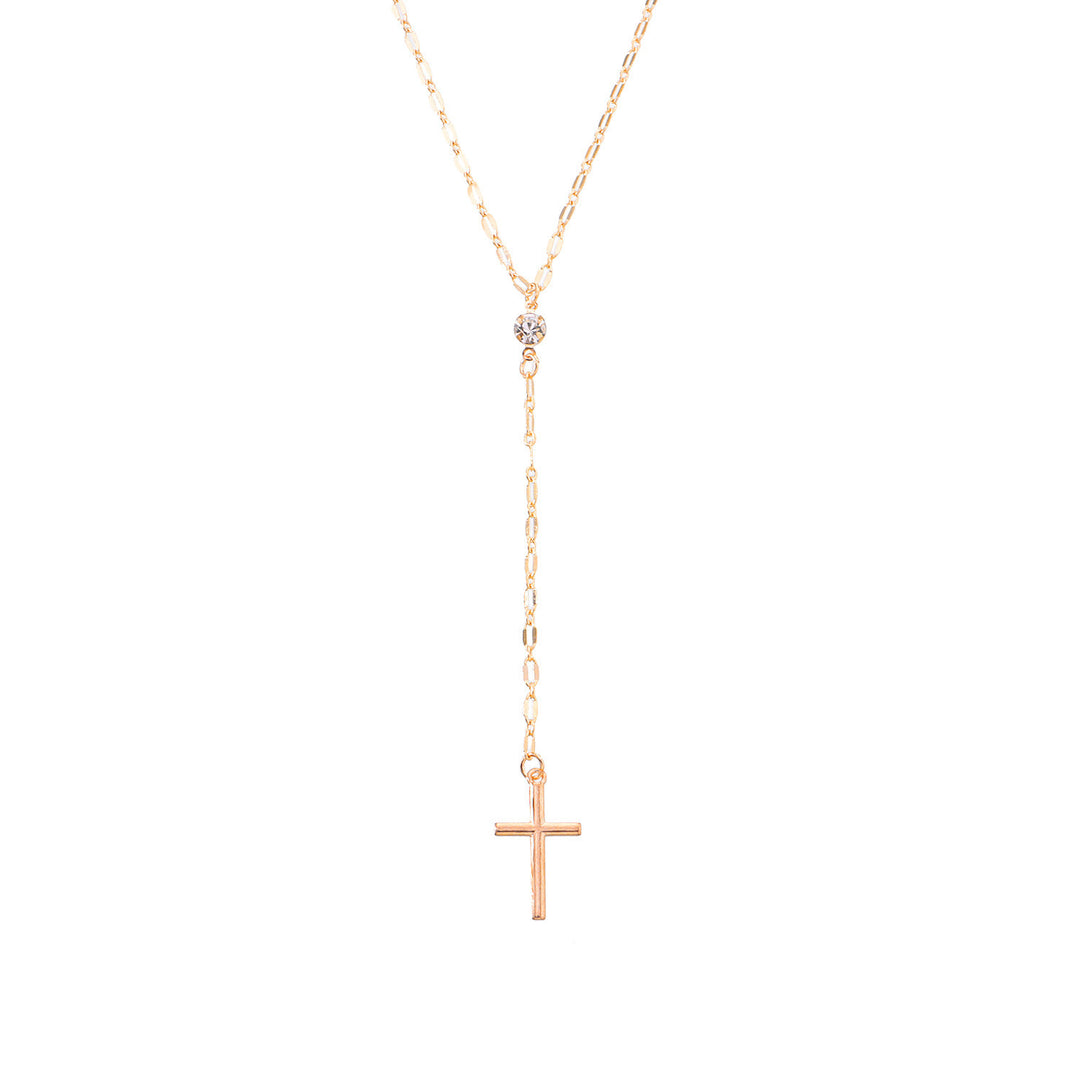 Dainty Cross Lariat Necklace Stornfield
