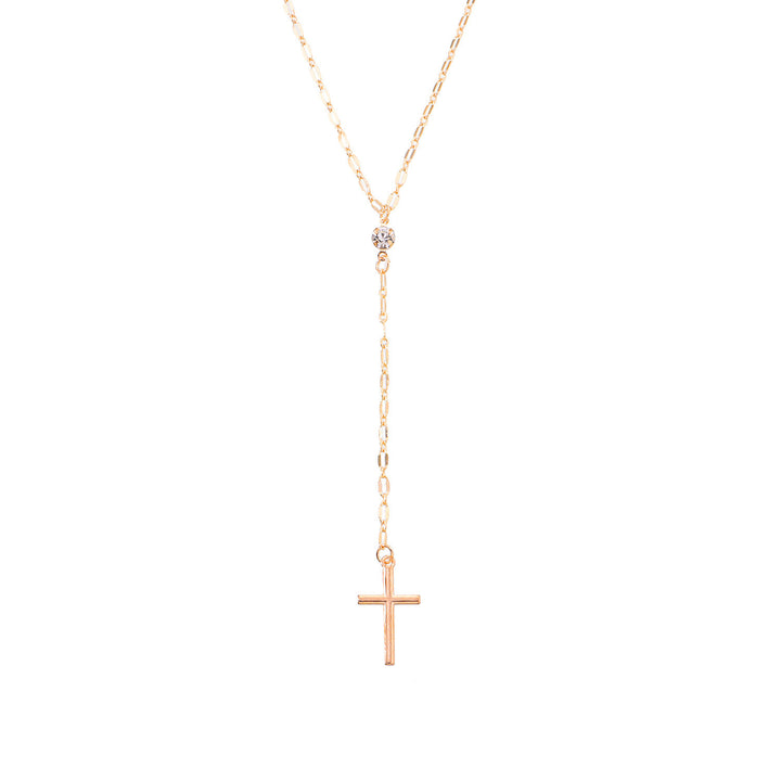 Dainty Cross Lariat Necklace Stornfield