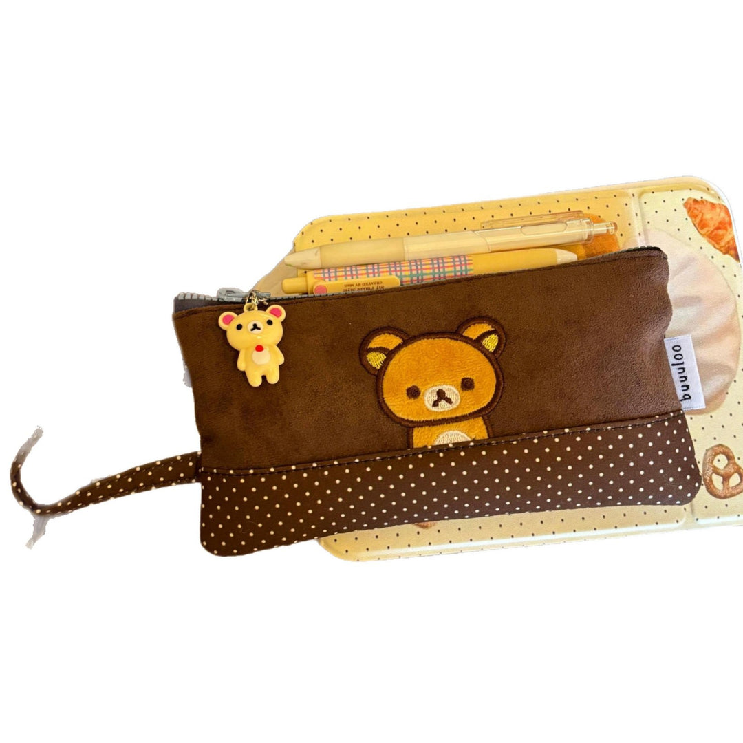 Cute Plush Animal-Themed Zippered Pencil Case