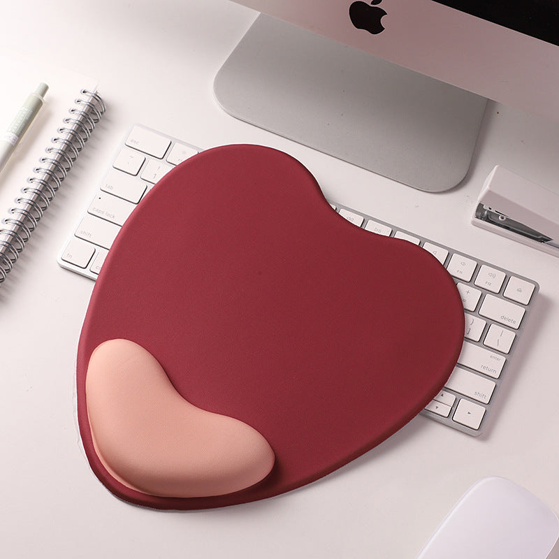 Heart-Shaped Mouse Pad with Wrist Support