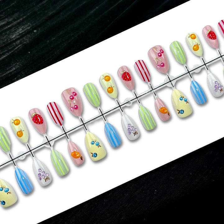 Artistic Fruit-Themed Press-On Nail Set