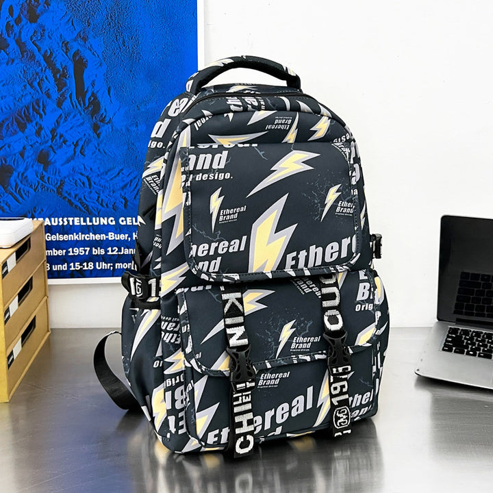 Graphic Print Multi-Pocket Backpack Stornfield