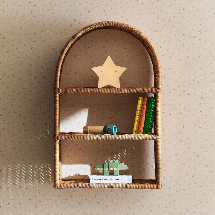 Handmade shelf made of woven rattan Stornfield