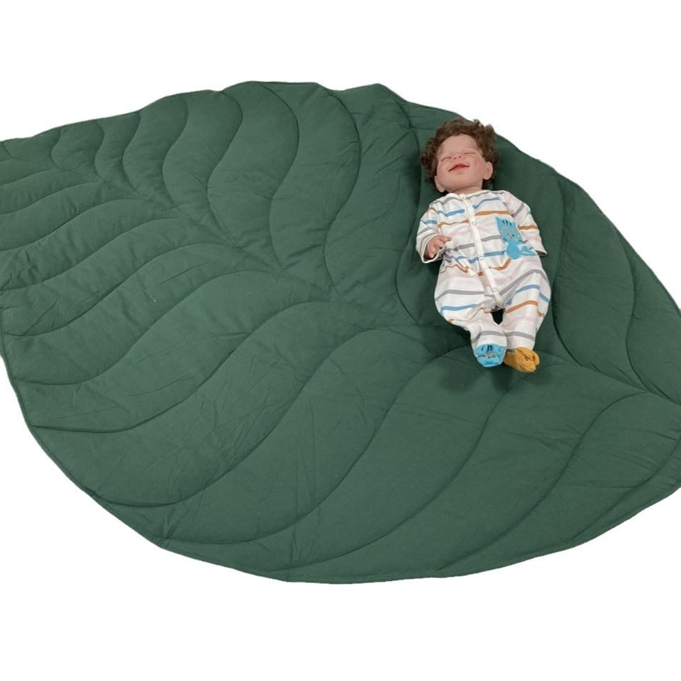 Leaf-Shaped Quilted Baby Play Mat and Nap Blanket