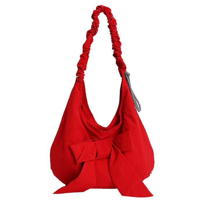 Bow-Embellished Hobo Bag