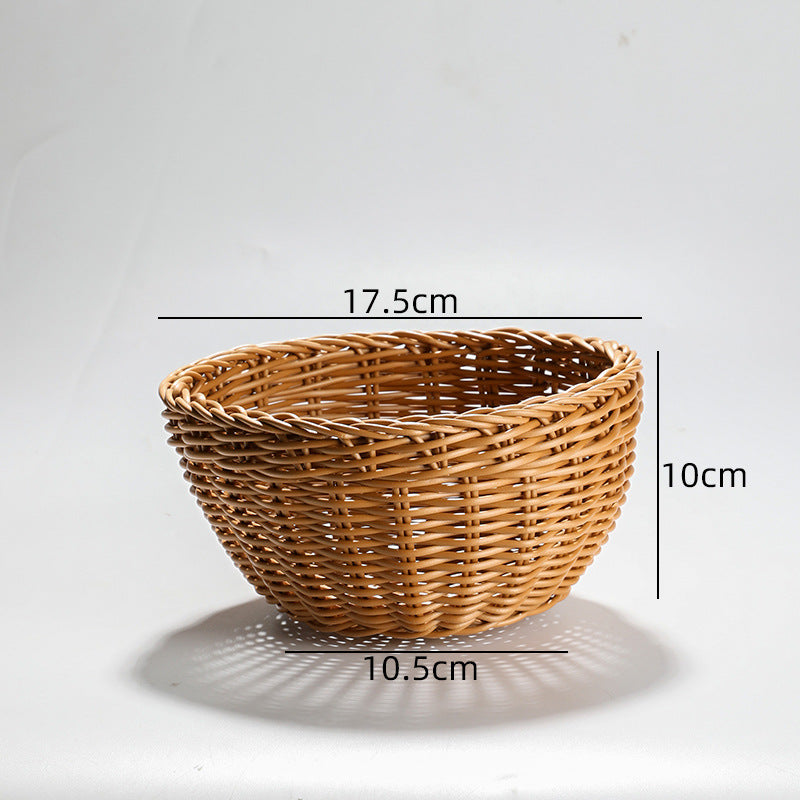 Handcrafted Round Wicker Serving Bowl Stornfield