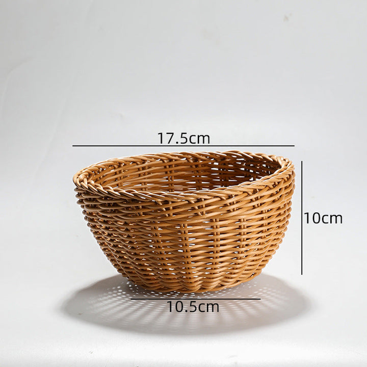 Handcrafted Round Wicker Serving Bowl Stornfield