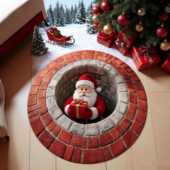 Christmas Train-Themed Area Rug