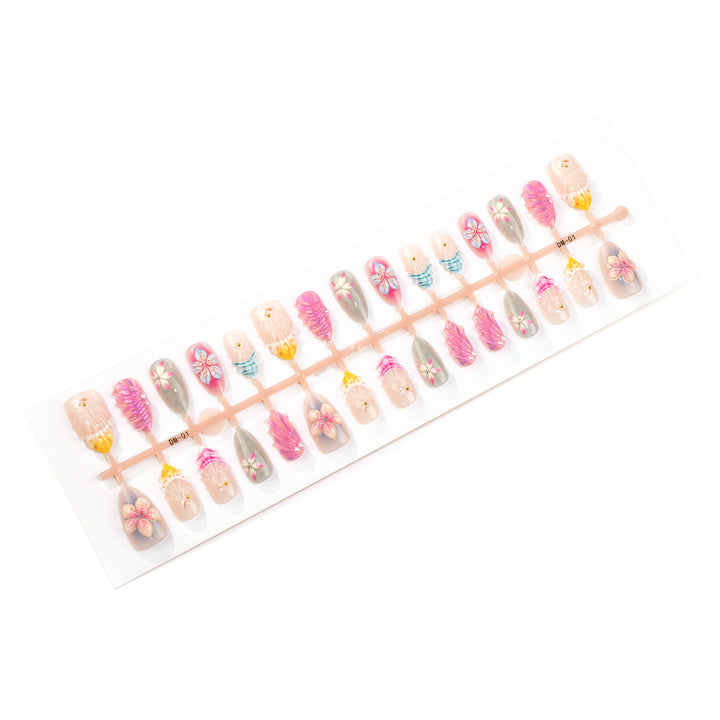 Artistic Floral Shell Press-On Nails Stornfield