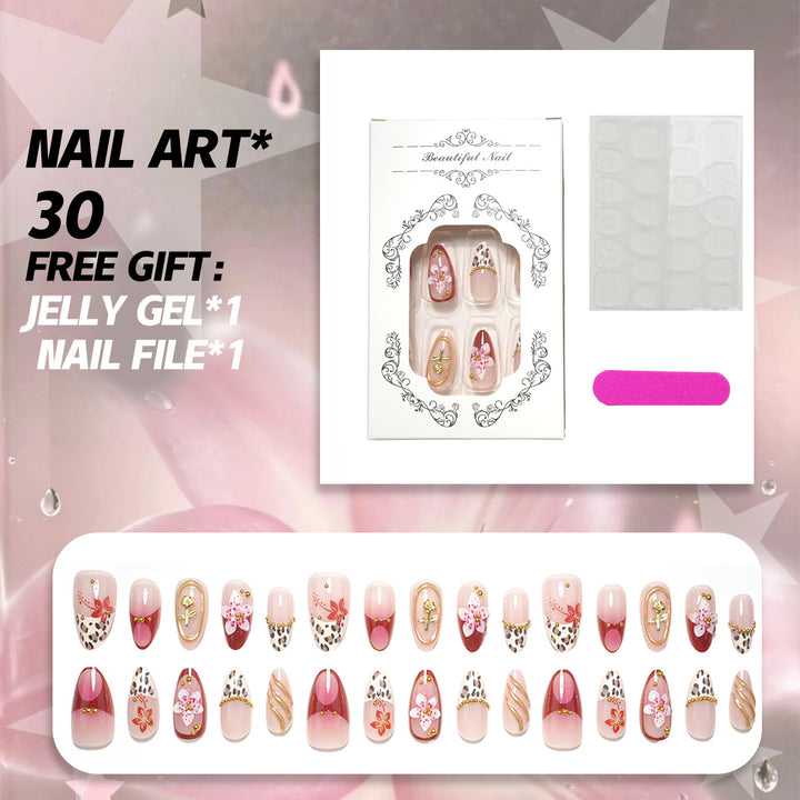 Floral Acrylic Press-On Nails