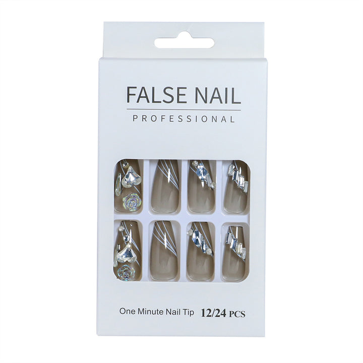 Decorative Press-On Nail Set with 3D Accents Stornfield