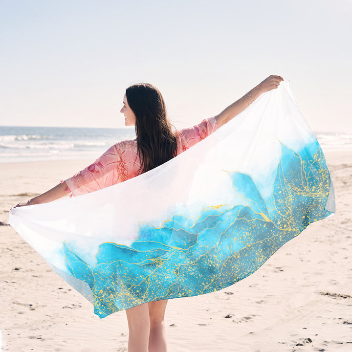 Beach towel with elegant jellyfish pattern Stornfield