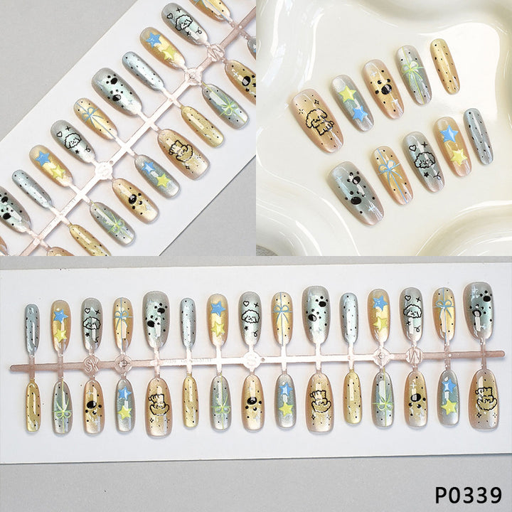 Playful Animal-Themed Press-On Nail Art Stornfield