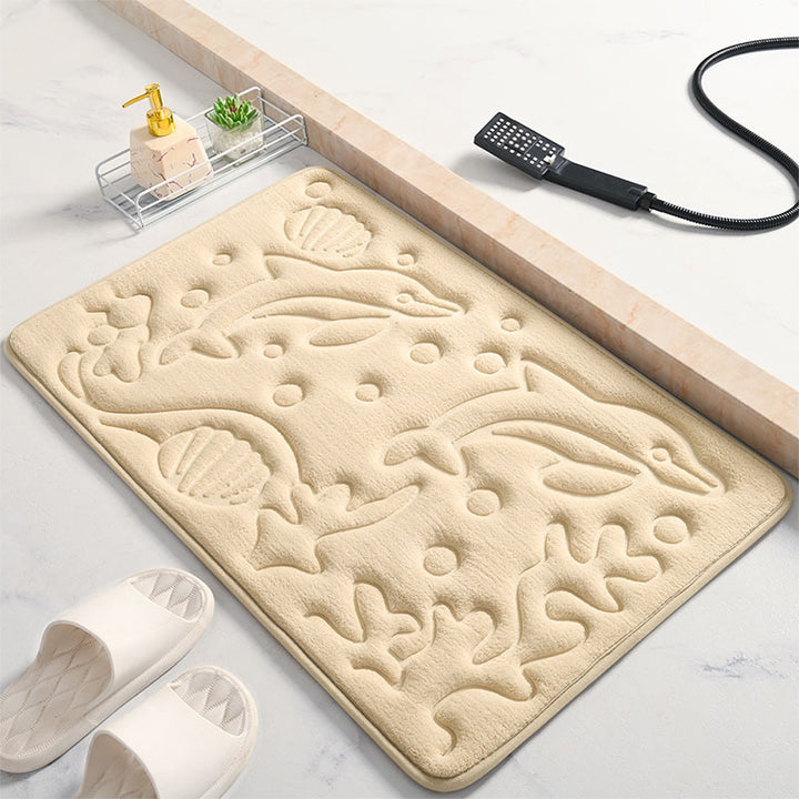 Decorative Bath Mat with Dolphin Design Stornfield