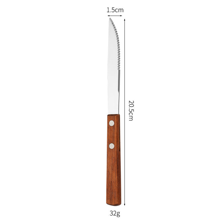 Dessert spoon with ergonomic wooden handle Stornfield