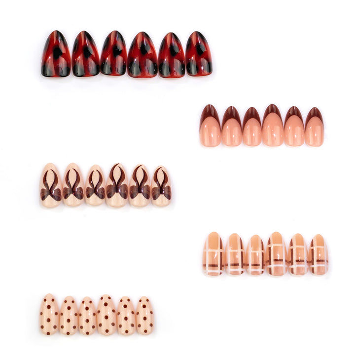 Artistic Chocolate-Inspired Press-On Nail Art Set Stornfield