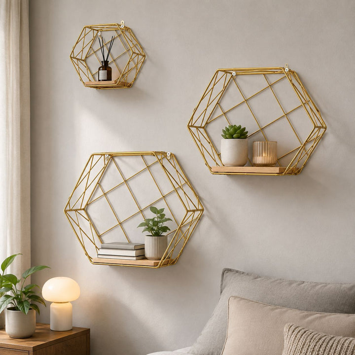 Geometric Wire Shelf Organizer