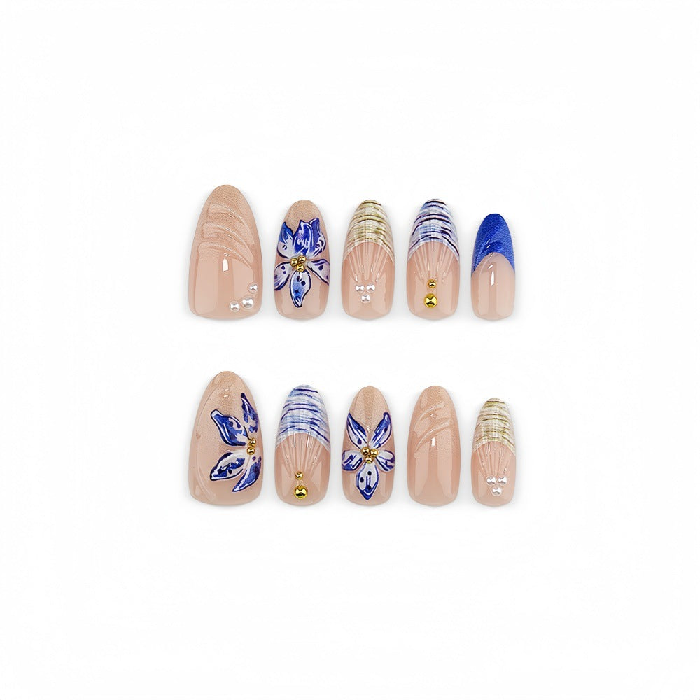 Stylish 3D Flower Motif Artificial Nails Stornfield