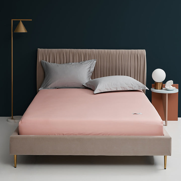 Deep-Pocket Fitted Mattress Sheet Cotton-Blend Stretch Skirt