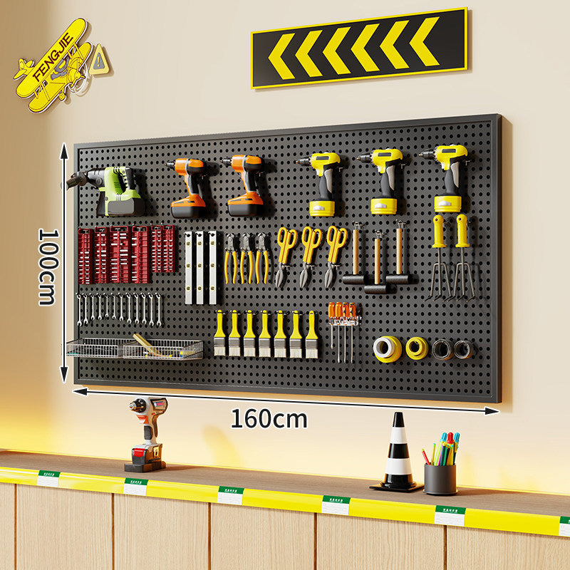 Large Rectangle Wall-Mounted Perforated Metal Pegboard Tool Storage Panel