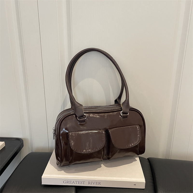 Stylish Patent Leather Handbag