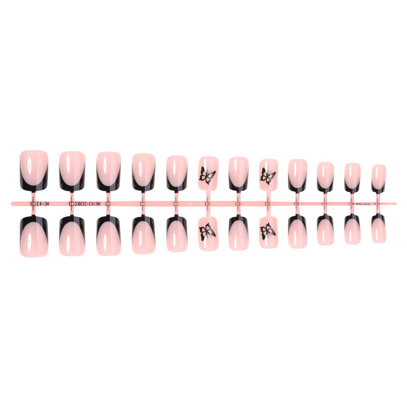 Decorative Press-On Nail Set with Elegant Bow Accents Stornfield