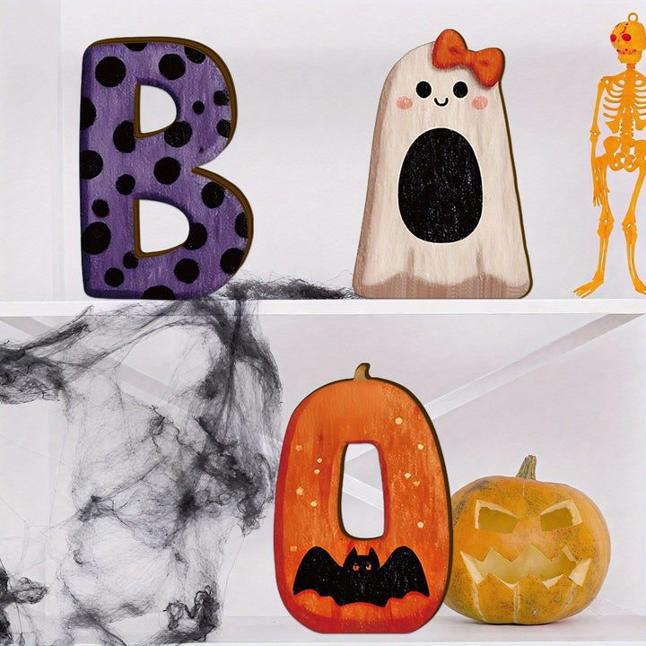 Halloween-Themed Decorative Wooden Letters