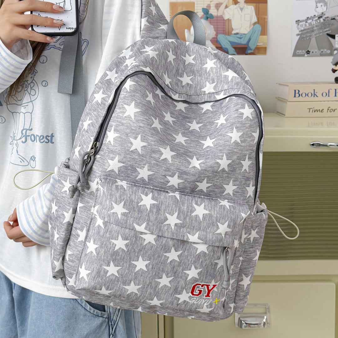 Versatile Multi-Pocket Star-Patterned Backpack Stornfield
