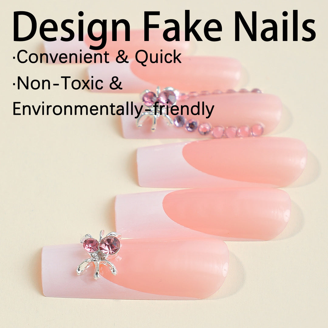 Glamorous artificial nail tips with 3D decorative elements Stornfield