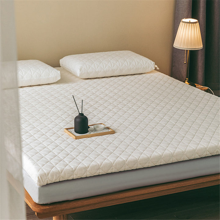 Quilted Hypoallergenic Fitted Mattress Topper Pad with Elastic Skirt