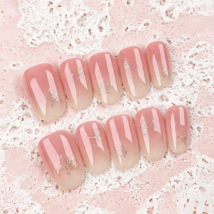 Elegant Ombre Glitter Press-On Nail Set