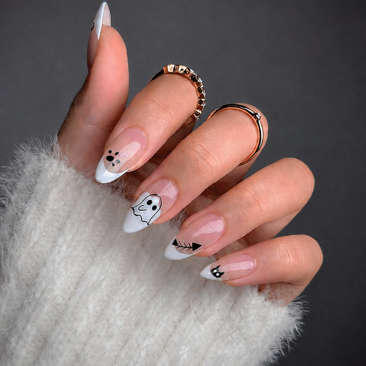 Creative Acrylic Nail Set with Halloween Motifs Stornfield