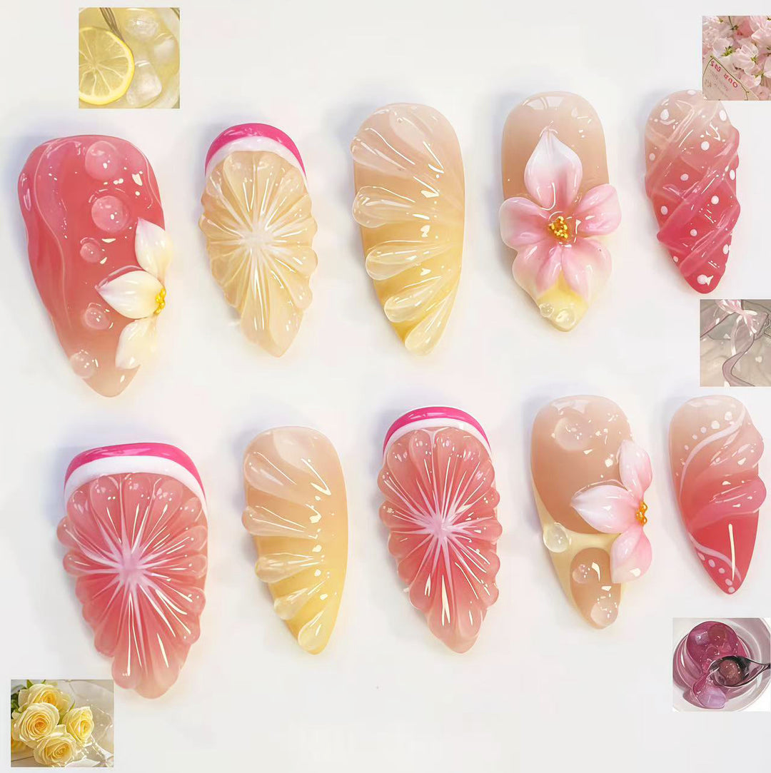 Fruit-Inspired Press-On Nail Art Collection