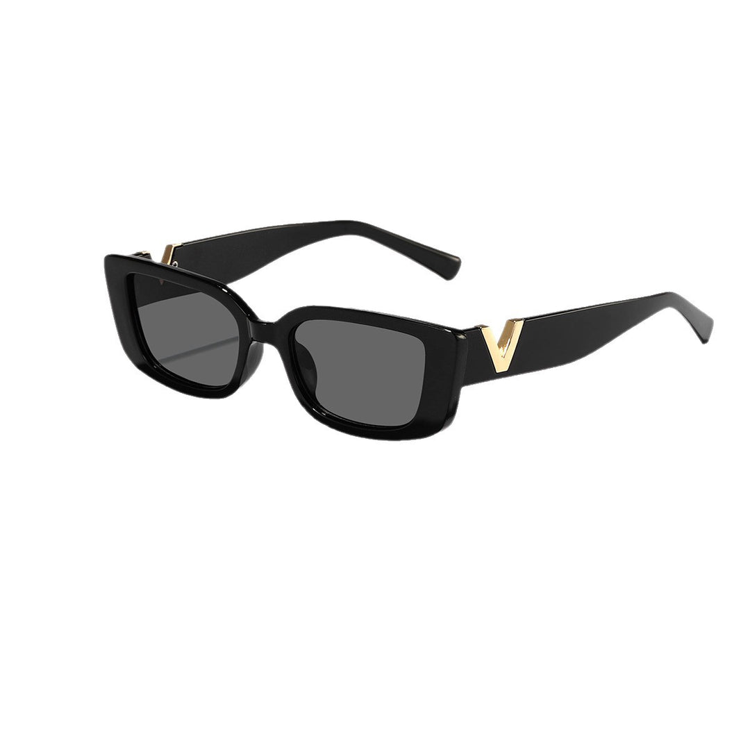 Ladies fashionable square sunglasses with golden accents Stornfield