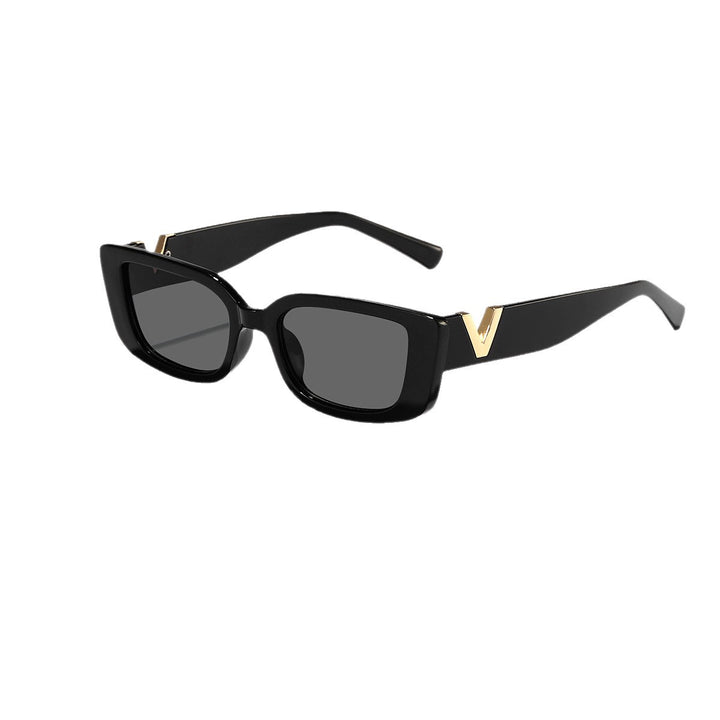 Ladies fashionable square sunglasses with golden accents Stornfield