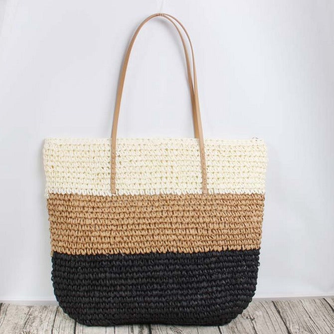 Large rattan shopping bag with sturdy handles Stornfield