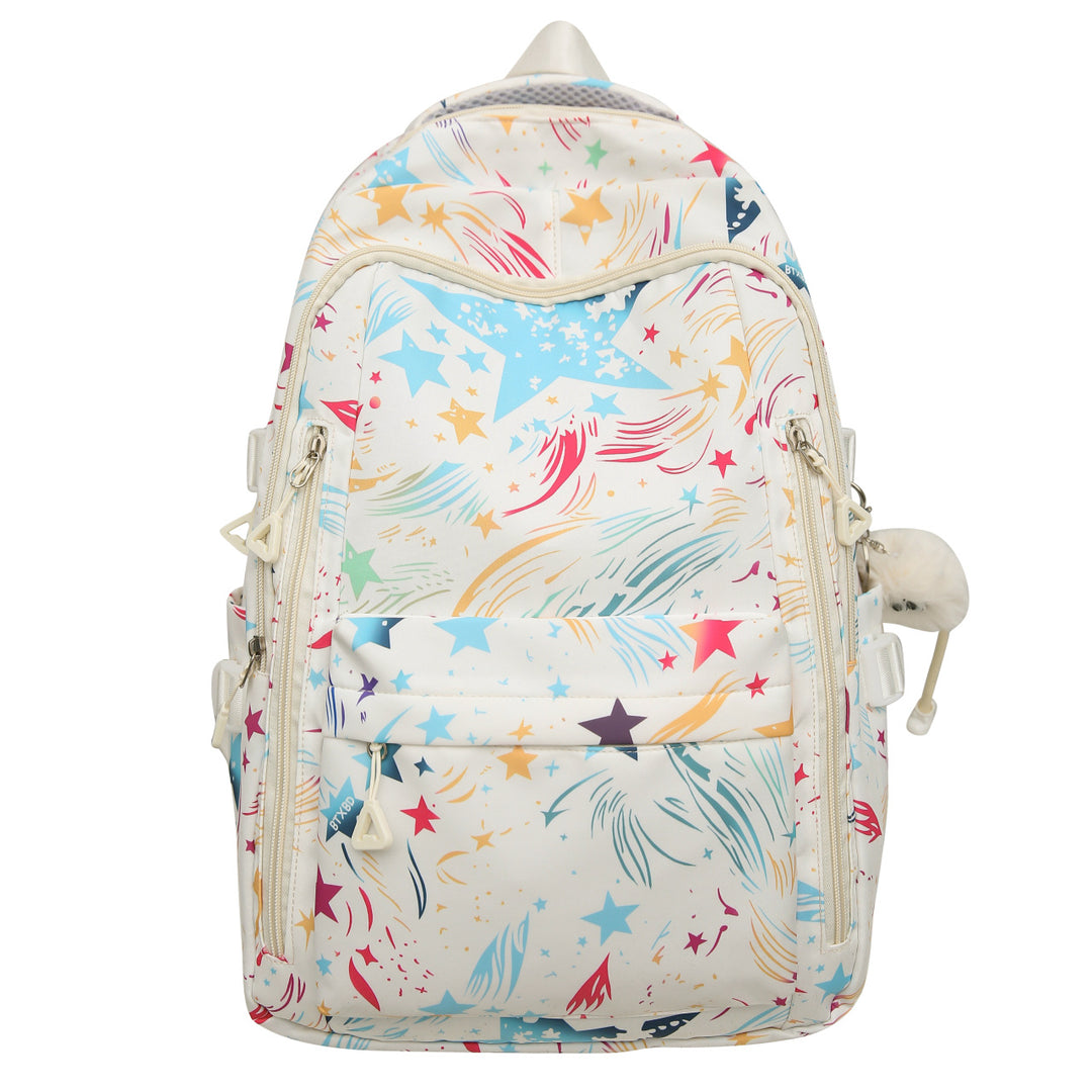 Backpack with Colorful Star Pattern and Innovative Storage Options Stornfield