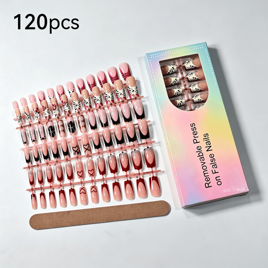 Removable Press-On Nail Set with Decorative Designs Stornfield