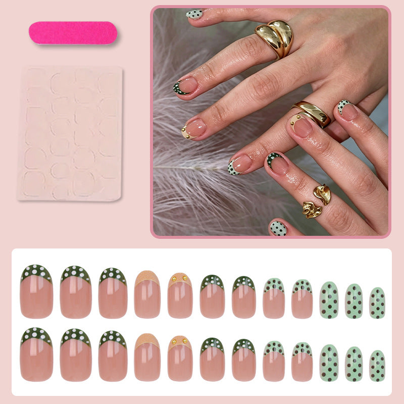 Artificial nail set with creative dot and glitter design Stornfield